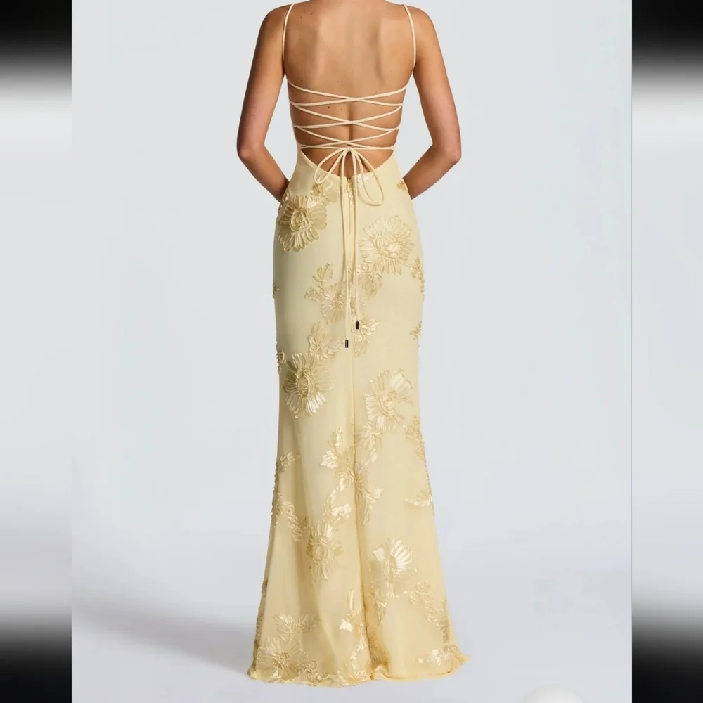 Babyboo Nefertiti Elegant Floral Shaped Ribon Embroidered Underwire Maxi Dress L - Picture 3 of 14